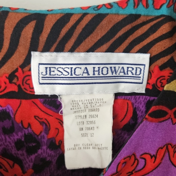 The Jessica Vintage Wrap Dress Colorful Patterned - Picture 3 of 7
